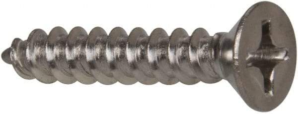 Value Collection - #12 Flat Head Phillips Sheet Metal Screw - Stainless Steel, 1-1/4" OAL, Grade 316 - Benchmark Tooling