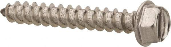 Value Collection - #12 Hex Washer Head Slotted Sheet Metal Screw - Stainless Steel, 1-1/2" Length Under Head, Grade 316 - Benchmark Tooling