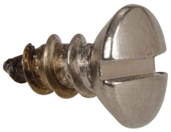 Value Collection - #12 Oval Head Slotted Sheet Metal Screw - Stainless Steel, 1/2" OAL, Grade 316 - Benchmark Tooling