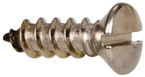 Value Collection - #12 Oval Head Slotted Sheet Metal Screw - Stainless Steel, 3/4" OAL, Grade 316 - Benchmark Tooling