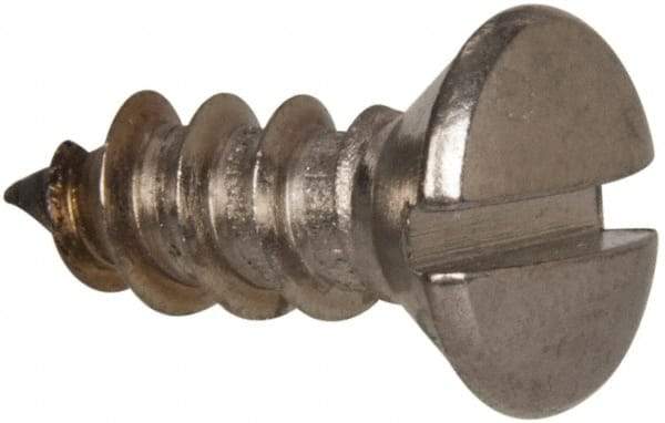 Value Collection - #14 Oval Head Slotted Sheet Metal Screw - Stainless Steel, 3/4" OAL, Grade 316 - Benchmark Tooling
