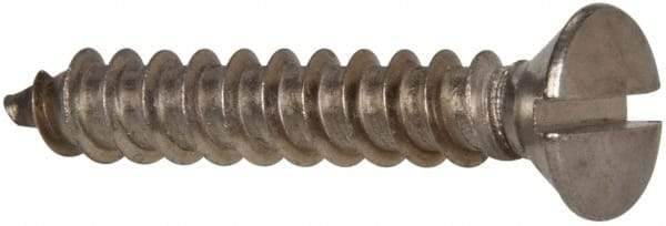 Value Collection - #14 Oval Head Slotted Sheet Metal Screw - Stainless Steel, 1-1/2" OAL, Grade 316 - Benchmark Tooling