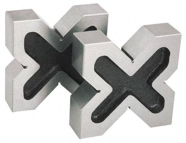SPI - 1-9/16 to 2-3/8" Capacity, 90° Angle, Cast Iron 4-Way V-Block - 4-3/4" Long x 1-3/8" Wide x 4-3/4" High, Sold as Matched Pair - Benchmark Tooling