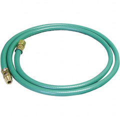 Dynabrade - 8mm ID x 12.7" OD 5' Long Multipurpose Air Hose - Male/Female Ends, 90 Working psi, Green - Benchmark Tooling