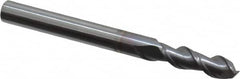 Niagara Cutter - 3/16", 9/16" LOC, 3/16" Shank Diam, 2" OAL, 2 Flute, Solid Carbide Square End Mill - Single End, TiCN Finish, Spiral Flute, 45° Helix, Centercutting, Right Hand Cut, Right Hand Flute, Series A245 - Benchmark Tooling