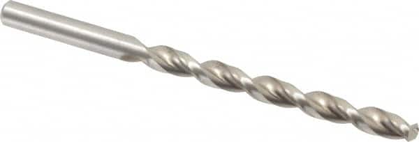 Chicago-Latrobe - Letter E (1/4) 135° High Speed Steel Jobber Drill - Bright Finish, Right Hand Cut, Parabolic Flute, Straight Shank, 4" OAL, Notched Point - Benchmark Tooling