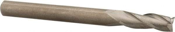 Hertel - 3/16", 9/16" LOC, 3/16" Shank Diam, 2" OAL, 3 Flute, Solid Carbide Square End Mill - Single End, Uncoated, 30° Helix, Centercutting, Right Hand Cut - Benchmark Tooling