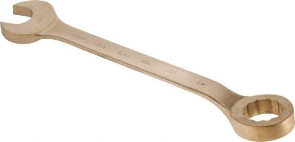 Ampco - 2-1/4" 12 Point Offset Combination Wrench - 15° Offset Angle, 22-3/4" OAL, Aluminum Bronze, Plain Finish - Benchmark Tooling