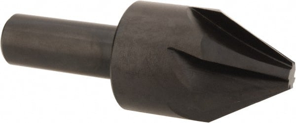 Hertel - 1" Head Diam, 1/2" Shank Diam, 6 Flute 60° High Speed Steel Countersink - Benchmark Tooling