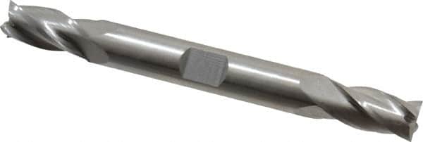 Hertel - 9mm, 3/4" LOC, 3/8" Shank Diam, 3-1/2" OAL, 4 Flute, Cobalt Square End Mill - Double End, Uncoated - Benchmark Tooling