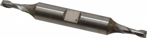 Hertel - 4mm, 7/16" LOC, 3/8" Shank Diam, 3-1/8" OAL, 2 Flute, Cobalt Square End Mill - Double End, Uncoated, Centercutting - Benchmark Tooling