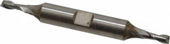 Hertel - 4mm, 7/16" LOC, 3/8" Shank Diam, 3-1/8" OAL, 2 Flute, Cobalt Square End Mill - Double End, Uncoated, Centercutting - Benchmark Tooling