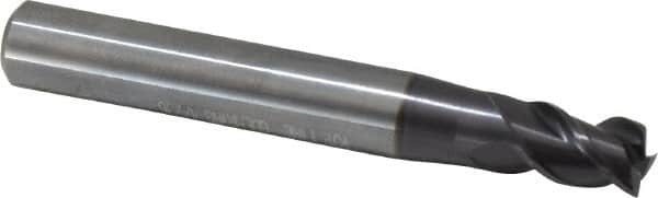 Guhring - 7mm, 8mm LOC, 8mm Shank Diam, 58mm OAL, 3 Flute, Solid Carbide Square End Mill - Single End, FIREX Finish, Spiral Flute, 45° Helix, Centercutting, Right Hand Cut, Right Hand Flute, Series 3540 - Benchmark Tooling
