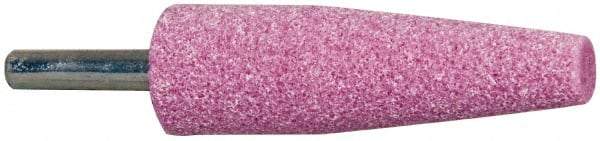 Tru-Maxx - 3/4" Head Diam x 2-1/2" Thickness, A1, Cone End, Aluminum Oxide Mounted Point - Pink, Medium Grade, 60 Grit, 20,960 RPM - Benchmark Tooling