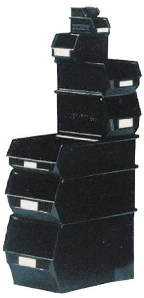 SSI Schaefer - 22 Lb. Load Capacity, 20-7/8" Deep, Black Polypropylene Hopper Stacking Bin - 11-3/4" High x 12-1/2" Wide x 20-7/8" Long - Benchmark Tooling