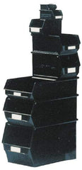 SSI Schaefer - 22 Lb. Load Capacity, 20-7/8" Deep, Black Polypropylene Hopper Stacking Bin - 11-3/4" High x 12-1/2" Wide x 20-7/8" Long - Benchmark Tooling