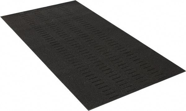 Wearwell - 6' Long x 3' Wide, Dry/Wet Environment, Anti-Fatigue Matting - Black, Vinyl with Vinyl Base, Beveled on 4 Sides - Benchmark Tooling