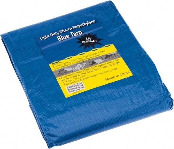 Value Collection - 30' Long x 15' Wide Polyethylene Tarp & Dust Cover - Blue - Benchmark Tooling