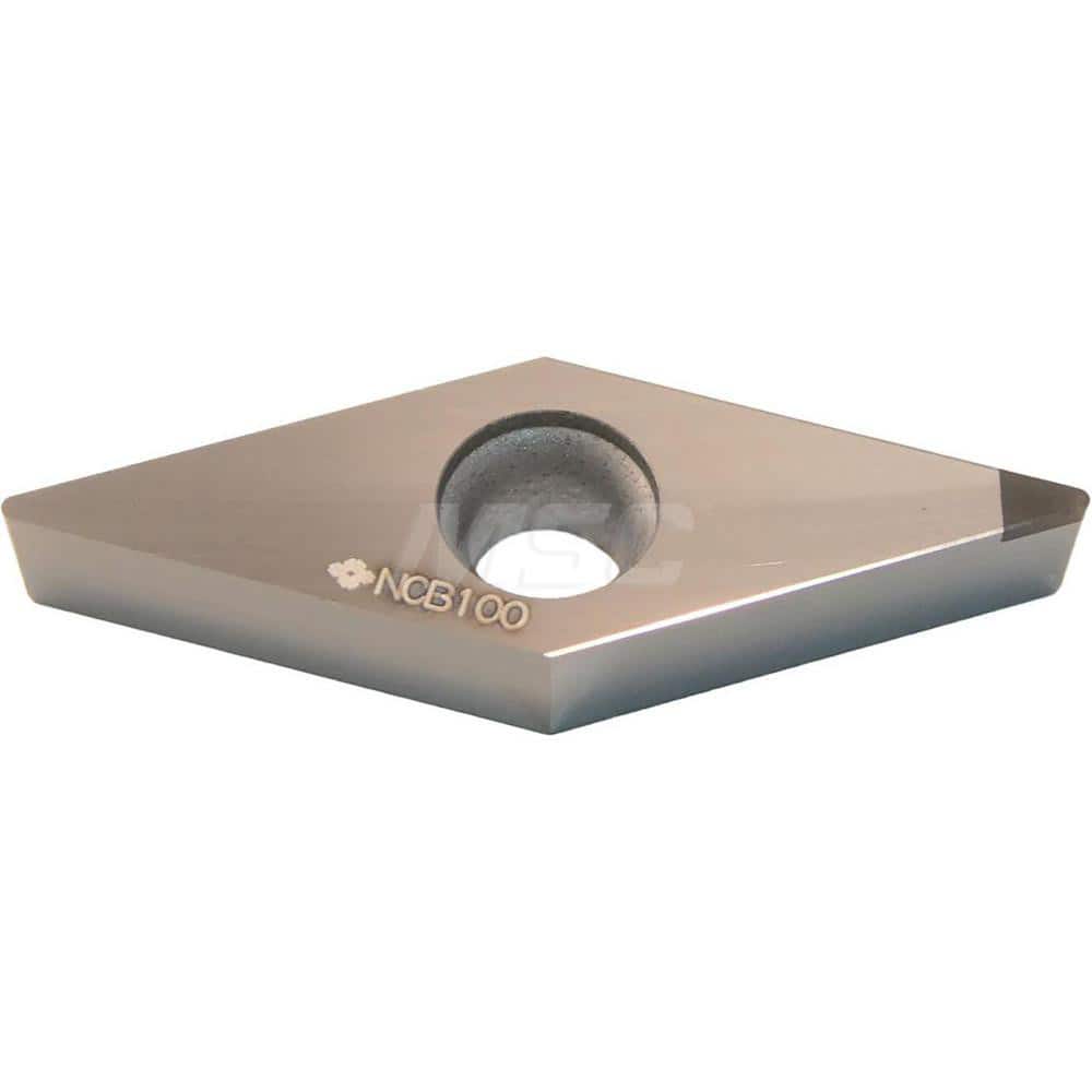 Turning Insert: NUVBGA222 NCB100, Cubic Boron Nitride Uncoated Finish, Neutral, 0.0669″ Long, 0.0315″ Corner Radius, 35.0 ° N/A Diamond, Series NCB100