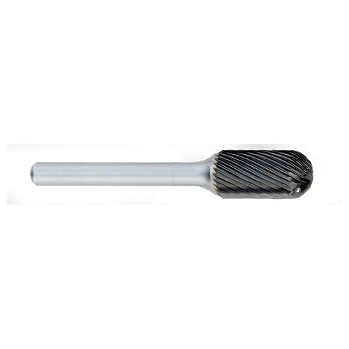 SC-3 -9mm × 19mm LOC × 6mm Shank × 50mm OAL Cylindrical Ball Nose Carbide Medium Right Hand Spiral Burr - Benchmark Tooling