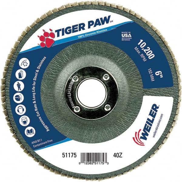 Weiler - Flap Discs Abrasive Type: Coated Flap Disc Type: Type 29 - Benchmark Tooling