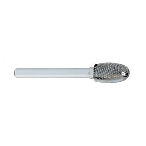 SE-1 -1/4 × 3/8 LOC × 1/4 Shank × 2 OAL Egg Shape Carbide Medium Right Hand Spiral Burr - Benchmark Tooling