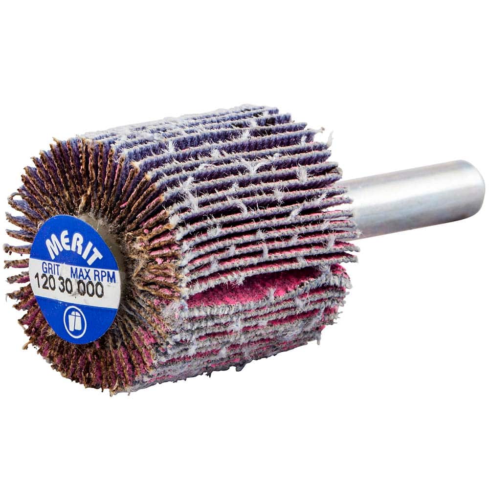 Merit Abrasives - Mounted Flap Wheels Abrasive Type: Coated Outside Diameter (Inch): 1 - Benchmark Tooling