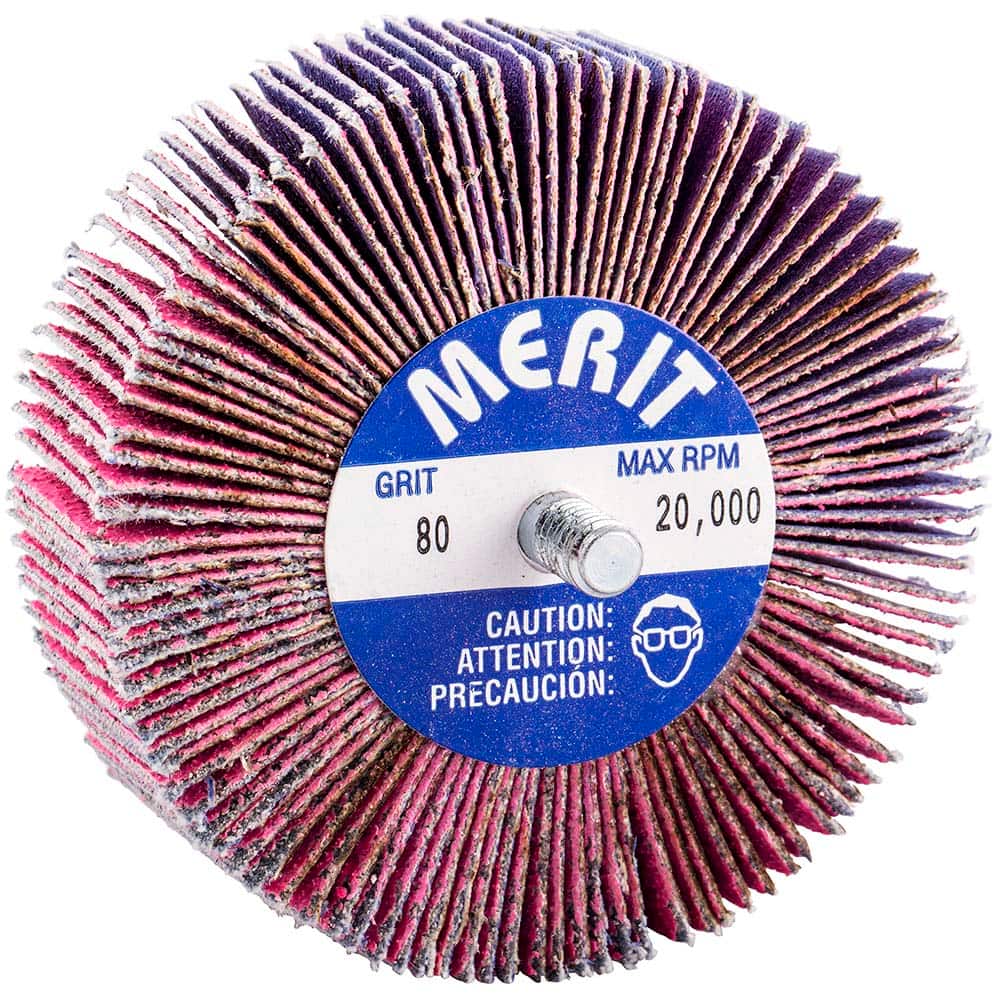 Merit Abrasives - 3 x 1" 80 Grit Ceramic Alumina Unmounted Flap Wheel - Benchmark Tooling