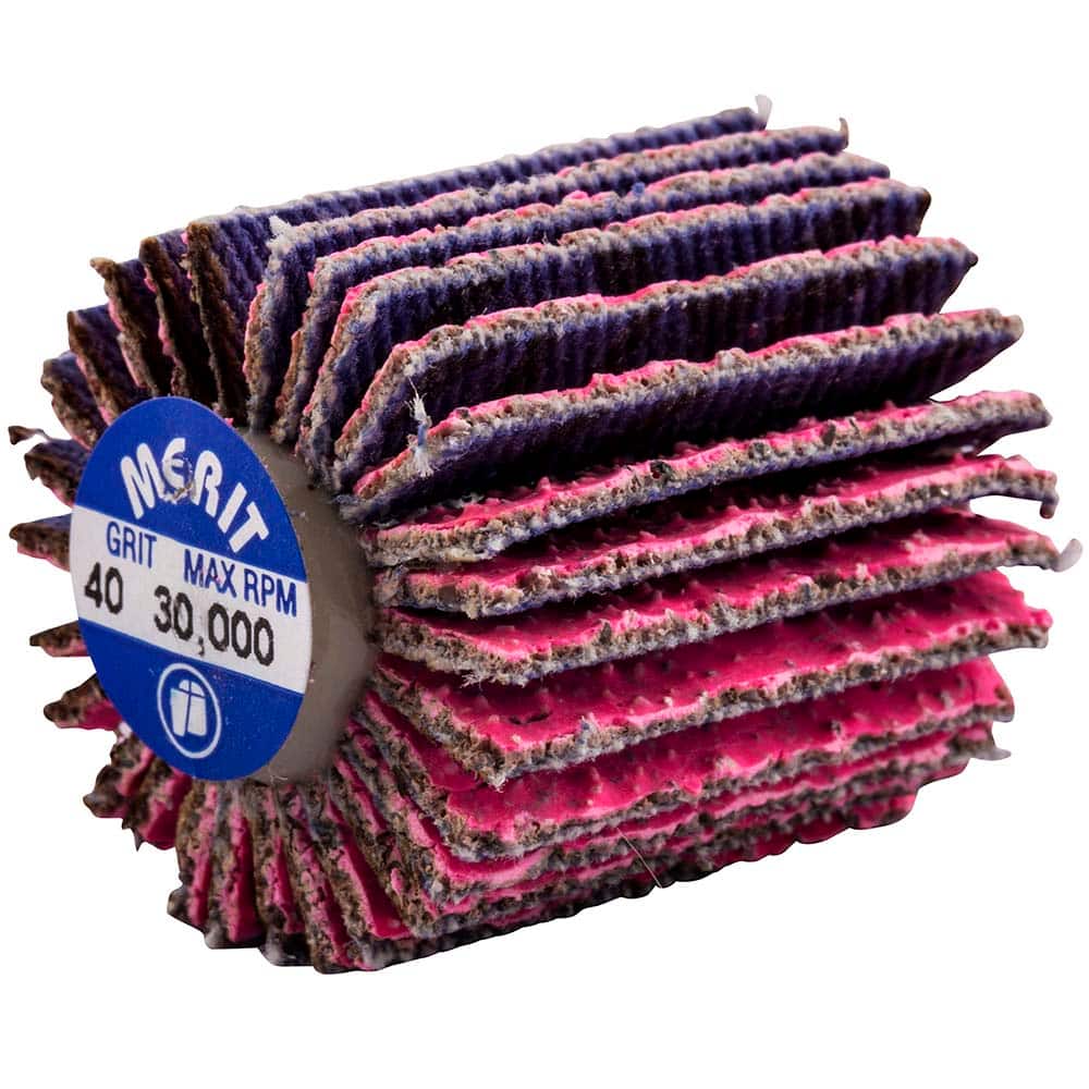Merit Abrasives - 1 x 1" 40 Grit Ceramic Alumina Unmounted Flap Wheel - Benchmark Tooling