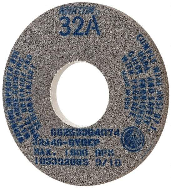 Norton - 14" Diam x 5" Hole x 1" Thick, G Hardness, 46 Grit Surface Grinding Wheel - Aluminum Oxide, Type 1, Coarse Grade, 1,800 Max RPM, Vitrified Bond, No Recess - Benchmark Tooling