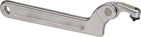 Paramount - 3/4" to 2" Capacity, Adjustable Pin Spanner Wrench - 6-3/8" OAL, 1/8" Hook Pin Height - Benchmark Tooling