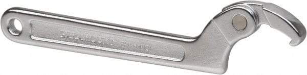 Paramount - 3/4" to 2" Capacity, Adjustable Pin Spanner Wrench - 6-3/8" OAL, 1/8" Hook Pin Height - Benchmark Tooling