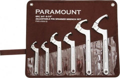Paramount - 3/4" to 6-1/4" Capacity, Pin Spanner Wrench - 12-1/8" OAL - Benchmark Tooling