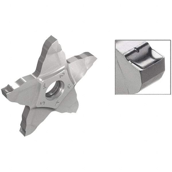 Iscar - 34L200PENTA PB Grade IC908, 2mm Cutting Width Carbide Grooving Insert - Left Hand, 0.1mm Corner Radius, TiAlN Finish - Benchmark Tooling