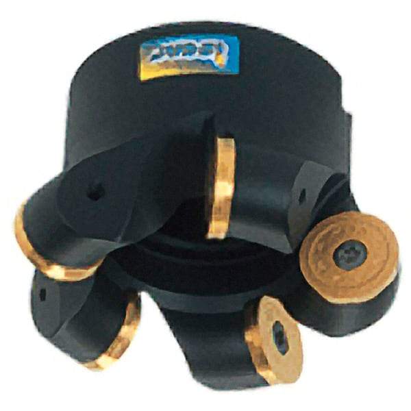 Iscar - 64mm Cut Diam, 8mm Max Depth, 27mm Arbor Hole, 6 Inserts, RC.W Insert Style, Indexable Copy Face Mill - FR Cutter Style, 50mm High, Series RoundMill - Benchmark Tooling