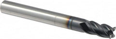 Iscar - 0.219", 3/8" LOC, 7/32" Shank Diam, 2" OAL, 4 Flute, Solid Carbide Square End Mill - Single End, TiAlN Finish, Spiral Flute, 38° Helix, Right Hand Cut, Right Hand Flute - Benchmark Tooling