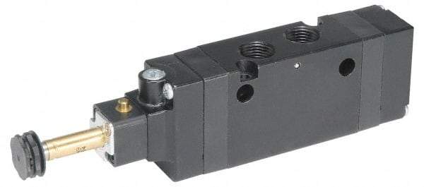 Parker - 3/8" NPT Port, Single Solenoid, 3 Way, Valveless Coil, Aluminum Solenoid Valve - Normally Closed, 145 Max PSI, Buna-N Seal - Benchmark Tooling