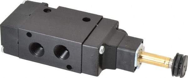 Parker - 1/4" NPT Port, Single Solenoid, 3 Way, Valveless Coil, Aluminum Solenoid Valve - Normally Closed, 145 Max PSI, Buna-N Seal - Benchmark Tooling