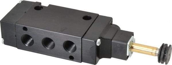 Parker - 1/4" NPT Port, Single Solenoid, 2 Position Valveless Coil, Aluminum Solenoid Valve - Normally Open Through Ports 1 & 2, 145 Max PSI, Buna-N Seal - Benchmark Tooling