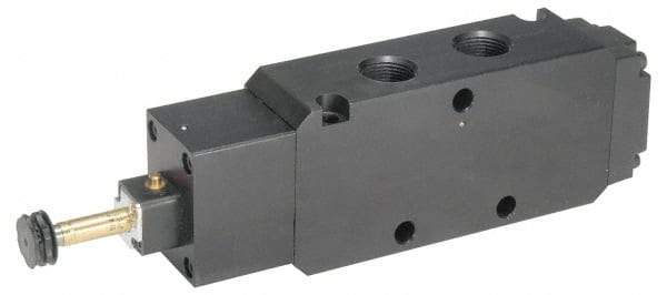 Parker - 1/2" NPT Port, Single Solenoid, 2 Position Valveless Coil, Aluminum Solenoid Valve - Normally Open Through Ports 1 & 2, 145 Max PSI, Buna-N Seal - Benchmark Tooling