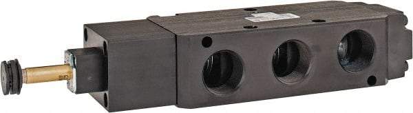 Parker - 3/4" NPT Port, Single Solenoid, 2 Position Valveless Coil, Aluminum Solenoid Valve - Normally Open Through Ports 1 & 2, 145 Max PSI, Buna-N Seal - Benchmark Tooling