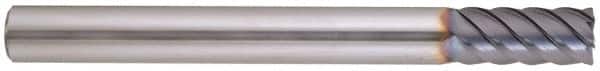 Niagara Cutter - 5/16", 3/4" LOC, 5/16" Shank Diam, 3" OAL, 6 Flute, Solid Carbide Square End Mill - Single End, AlTiN Finish, Spiral Flute, 45° Helix, Centercutting, Right Hand Cut, Right Hand Flute, Series MZ645 - Benchmark Tooling