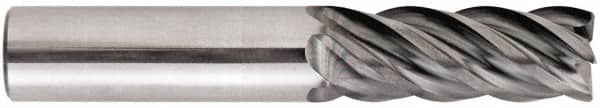 Niagara Cutter - 3/8", 7/8" LOC, 3/8" Shank Diam, 2-1/2" OAL, 5 Flute, Solid Carbide Square End Mill - Single End, AlCrN Finish, Spiral Flute, Variable° Helix, Centercutting, Right Hand Cut, Right Hand Flute, Series STS540 - Benchmark Tooling