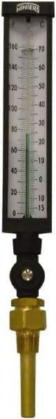 Winters - -15 to 160°F, Industrial Thermometer with Standard Thermowell - 3 Inch Immersion Length, 3-1/2 Inch Stem Length, 17 Inch Long, 3/4 Inch Thread - Benchmark Tooling