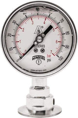Winters - 4" Dial, 2 Thread, 0-100 Scale Range, Pressure Gauge - Lower Connection Mount, Accurate to 0.01% of Scale - Benchmark Tooling