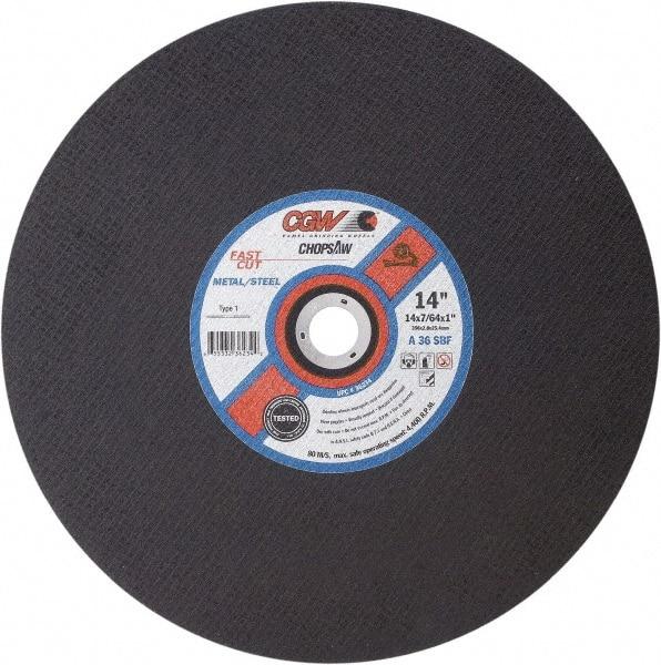 Camel Grinding Wheels - 14" 30 Grit Aluminum Oxide Cutoff Wheel - 3/32" Thick, 1" Arbor, 4,400 Max RPM - Benchmark Tooling