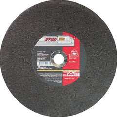 Sait - 16" Aluminum Oxide Cutoff Wheel - 3/32" Thick, 1" Arbor, 3,700 Max RPM, Use with Chop Saws - Benchmark Tooling