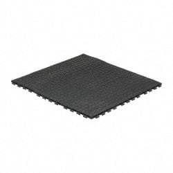Wearwell - 3' Long x 3' Wide x 5/8" Thick, Anti-Fatigue Modular Matting Tiles - 4 Interlocking Sides, Black, For Dry Areas, Series 502 - Benchmark Tooling