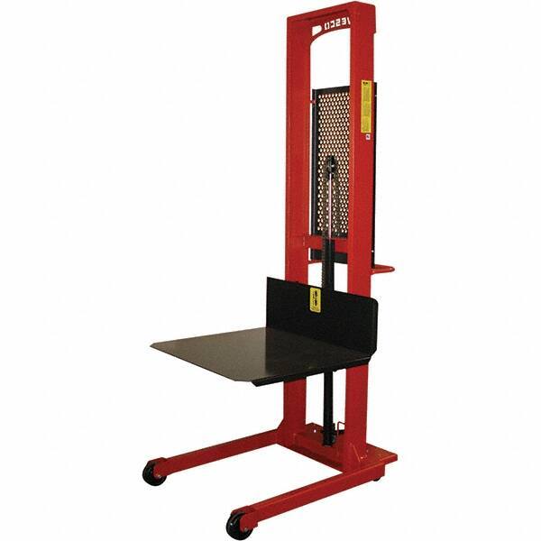 Wesco Industrial Products - 1,000 Lb Capacity, 60" Lift Height, Steel Stacker Manually Operated Lift - Benchmark Tooling