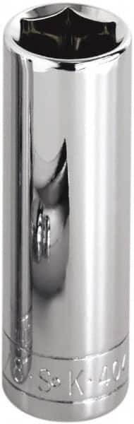 SK - 1/8", 1/4" Drive, Deep Hand Socket - 6 Points, Steel, Chrome Finish - Benchmark Tooling